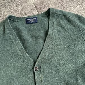 Mens Joseph Turner Yorkshire Teal 100% Lambswool Button Up Cardigan Sweater Sz L